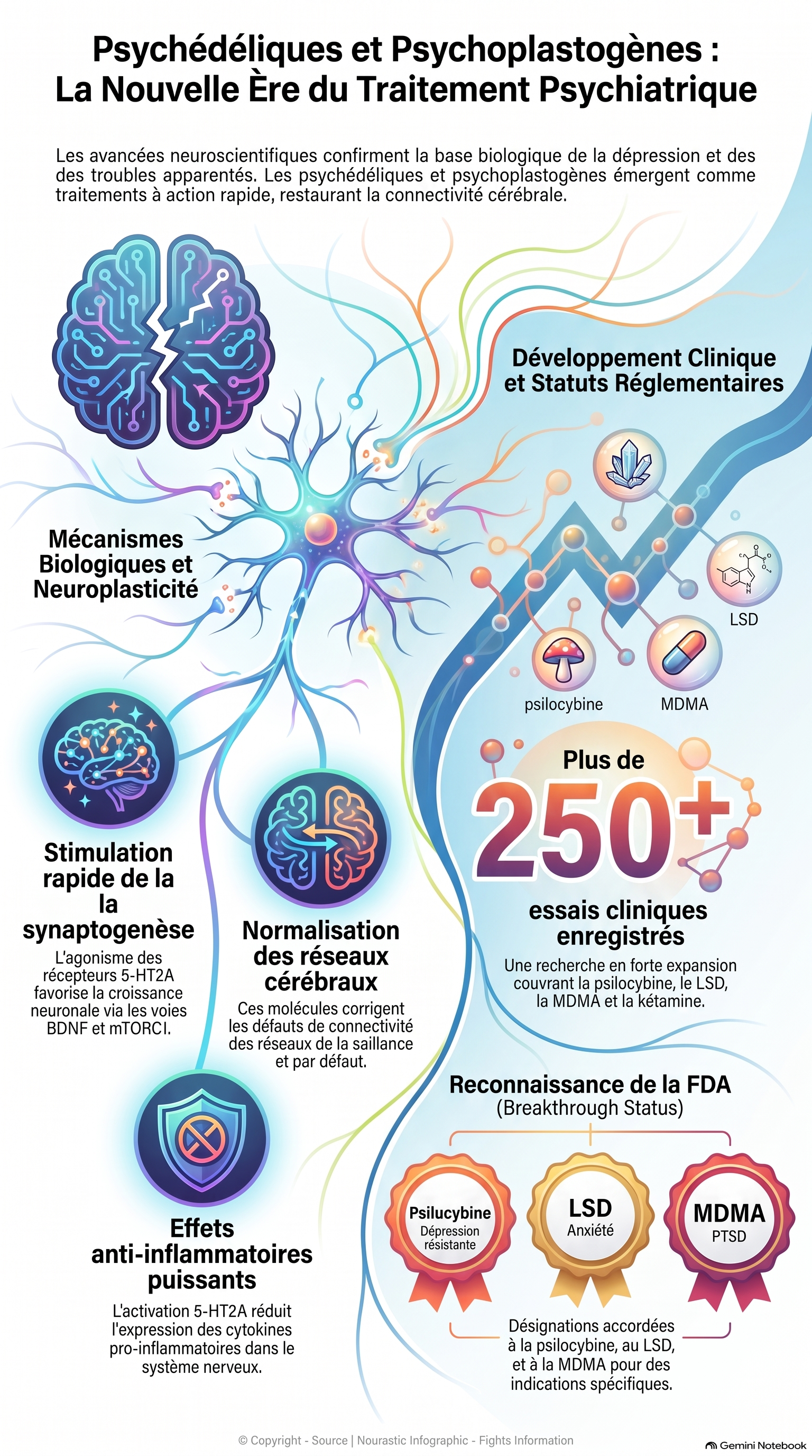 Schéma la médecine psychédélique ... Elle aide en ouvrant certains chemins inéxplorés