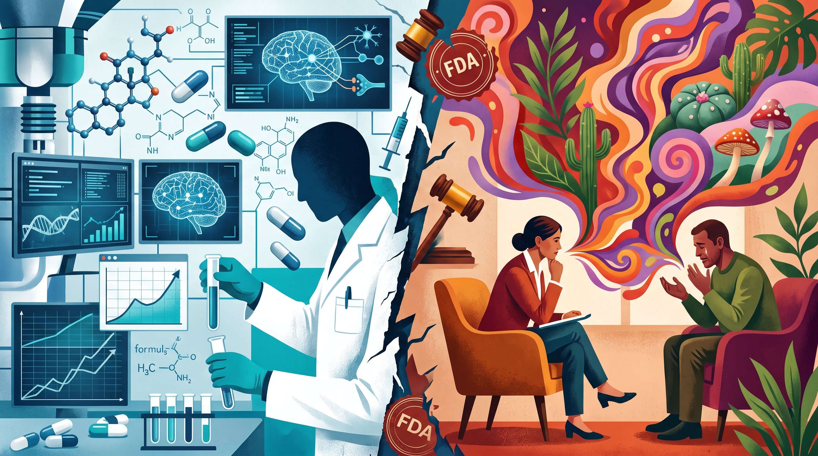Illustration la médecine psychédélique